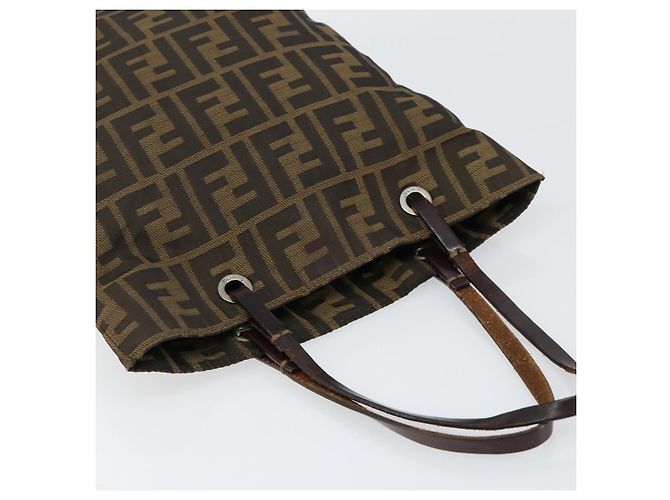 Borsa a mano in tela Zucca FENDI nera e marrone Auth BA7544 Nero - vista 6