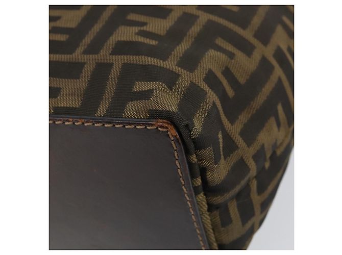Borsa a mano in tela Zucca FENDI nera e marrone Auth BA7544 Nero - vista 9