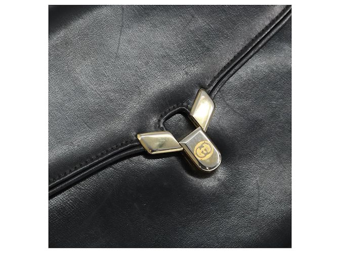 Gucci Borsa a Spalla in Pelle Nera e Oro Auth ep11854 Nero D'oro - vista 18