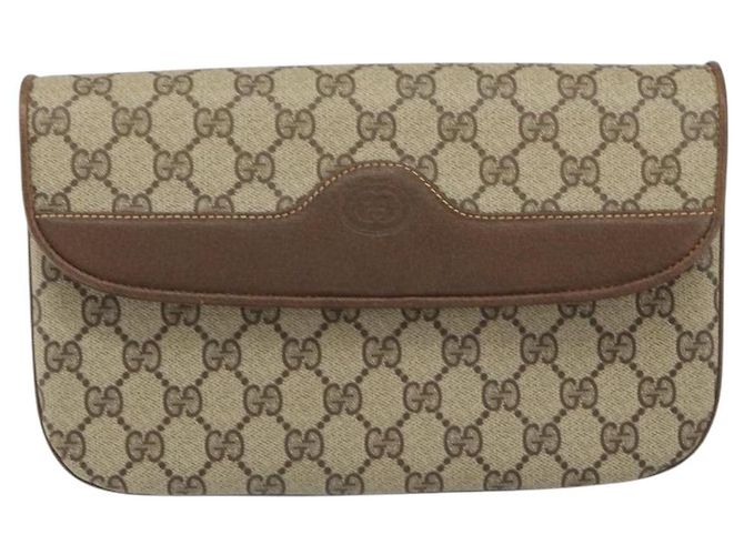 Gucci Borsa a Spalla GG Supreme PVC Beige Oro 004 106 0024 Auth 152353 D'oro - vista 13