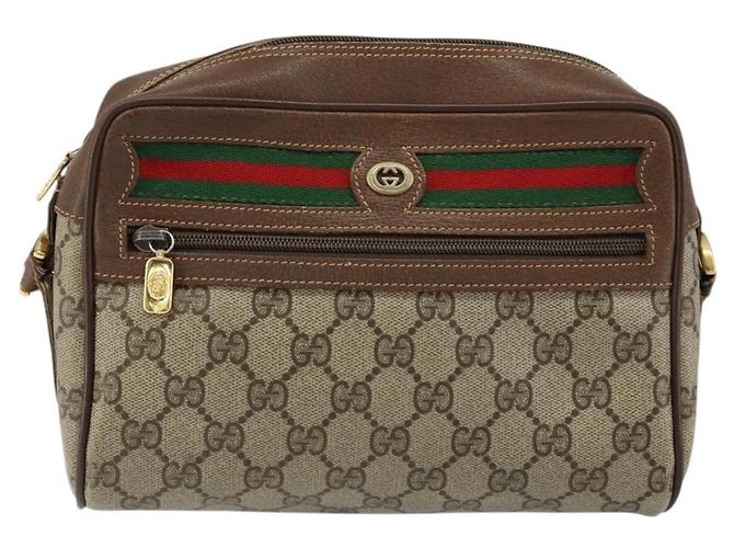 Bolsa Sherry Line GG Supreme Web da GUCCI em PVC bege e vermelho 56 02 087 Auth 151921 - vista 13