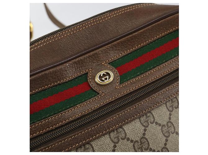 Bolsa Sherry Line GG Supreme Web da GUCCI em PVC bege e vermelho 56 02 087 Auth 151921 - vista 17