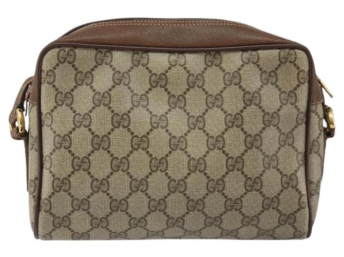 Bolsa Sherry Line GG Supreme Web da GUCCI em PVC bege e vermelho 56 02 087 Auth 151921 - vista 2