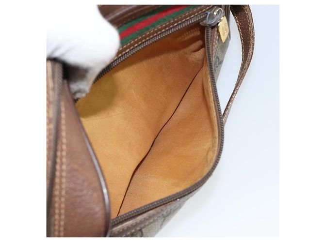 Bolsa Sherry Line GG Supreme Web da GUCCI em PVC bege e vermelho 56 02 087 Auth 151921 - vista 22