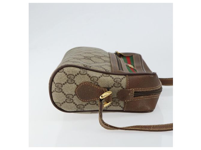 Bolsa Sherry Line GG Supreme Web da GUCCI em PVC bege e vermelho 56 02 087 Auth 151921 - vista 3