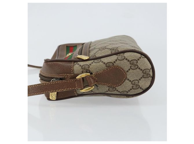 Bolsa Sherry Line GG Supreme Web da GUCCI em PVC bege e vermelho 56 02 087 Auth 151921 - vista 4