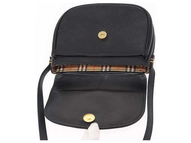Autre Marque Borsa a Spalla Burberrys in Pelle Nera e Oro Auth ep11908 Nero D'oro - vista 10