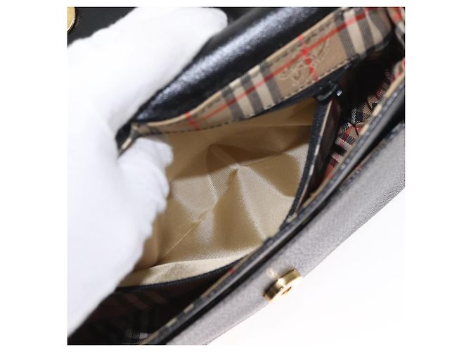 Autre Marque Borsa a Spalla Burberrys in Pelle Nera e Oro Auth ep11908 Nero D'oro - vista 12