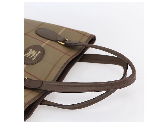 Autre Marque Borsa Tote Nova Check in tela beige e oro Auth mr1554 di Burberrys D'oro - vista 7