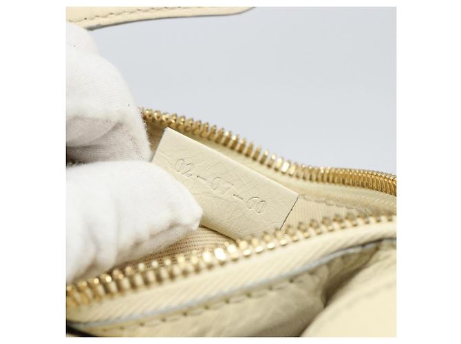 Chloé Borsa a Mano Chloe in Pelle Bianca e Oro Auth BA7569 Bianco D'oro - vista 12