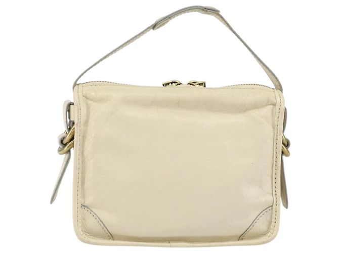 Chloé Borsa a Mano Chloe in Pelle Bianca e Oro Auth BA7569 Bianco D'oro - vista 2