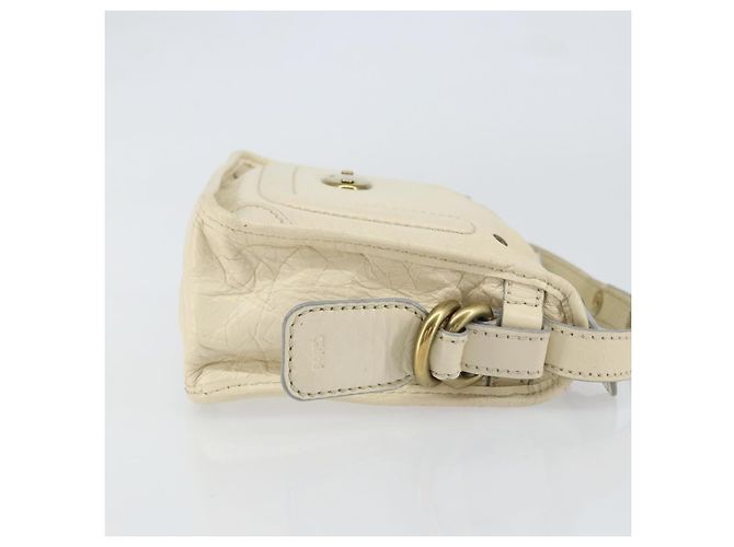 Chloé Borsa a Mano Chloe in Pelle Bianca e Oro Auth BA7569 Bianco D'oro - vista 3