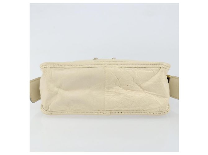 Chloé Borsa a Mano Chloe in Pelle Bianca e Oro Auth BA7569 Bianco D'oro - vista 5