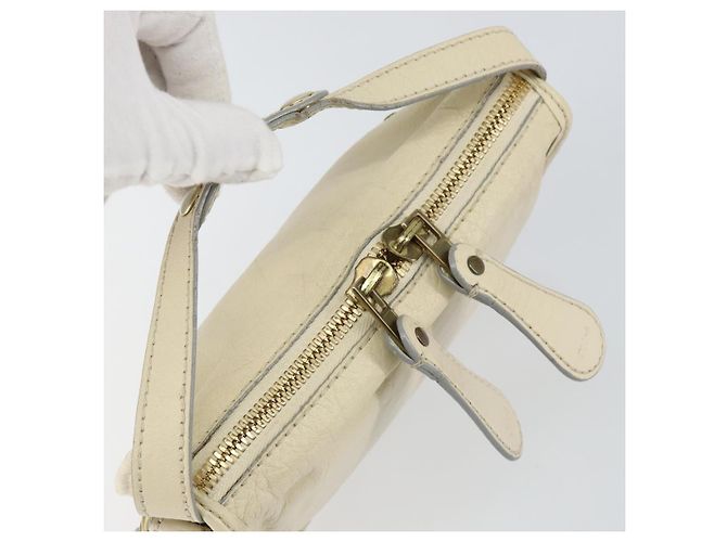 Chloé Borsa a Mano Chloe in Pelle Bianca e Oro Auth BA7569 Bianco D'oro - vista 6