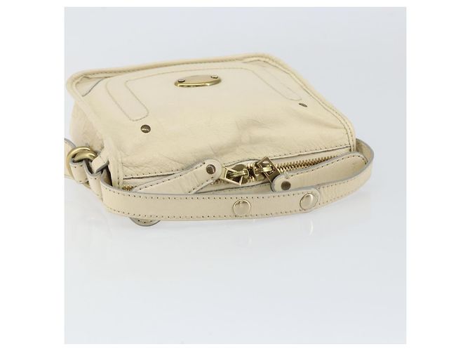 Chloé Borsa a Mano Chloe in Pelle Bianca e Oro Auth BA7569 Bianco D'oro - vista 7