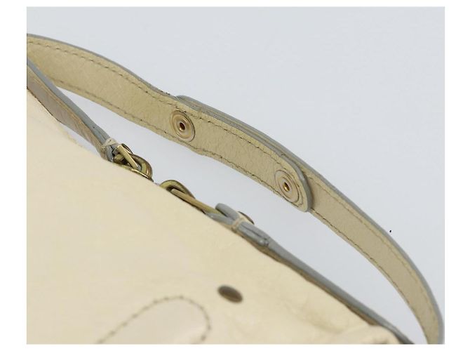 Chloé Borsa a Mano Chloe in Pelle Bianca e Oro Auth BA7569 Bianco D'oro - vista 8