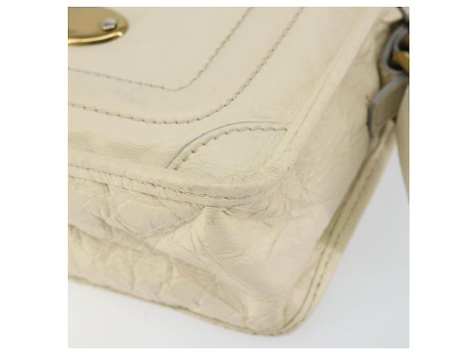 Chloé Borsa a Mano Chloe in Pelle Bianca e Oro Auth BA7569 Bianco D'oro - vista 9