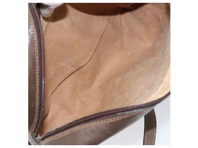 Borsa Sherry Line GG Supreme Web di GUCCI in PVC Beige e Oro 75 001 4071 Auth ka127 D'oro - vista 10