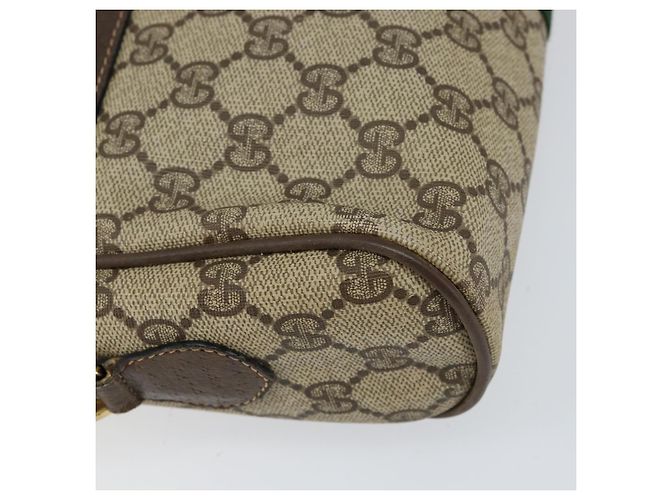 Borsa Sherry Line GG Supreme Web di GUCCI in PVC Beige e Oro 75 001 4071 Auth ka127 D'oro - vista 15