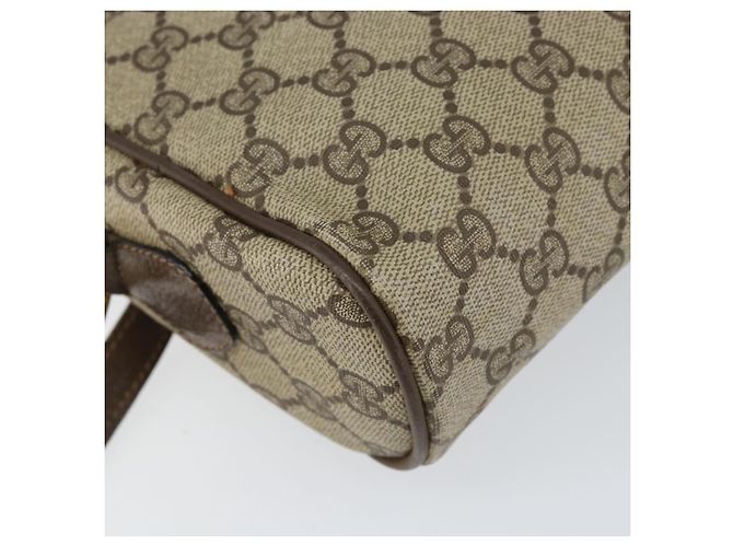 Borsa Sherry Line GG Supreme Web di GUCCI in PVC Beige e Oro 75 001 4071 Auth ka127 D'oro - vista 17