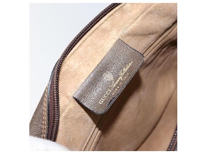 Borsa Sherry Line GG Supreme Web di GUCCI in PVC Beige e Oro 75 001 4071 Auth ka127 D'oro - vista 20