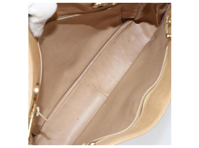Borsa a Spalla CHANEL in Pelle di Agnello Beige Oro CC Auth BA7752 D'oro - vista 10