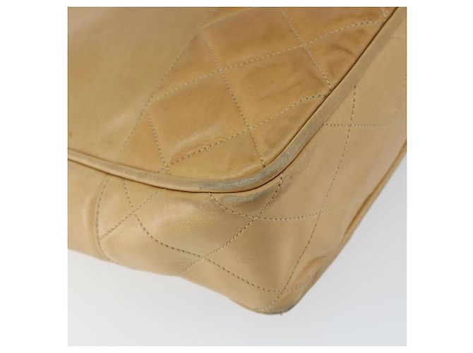 Borsa a Spalla CHANEL in Pelle di Agnello Beige Oro CC Auth BA7752 D'oro - vista 14