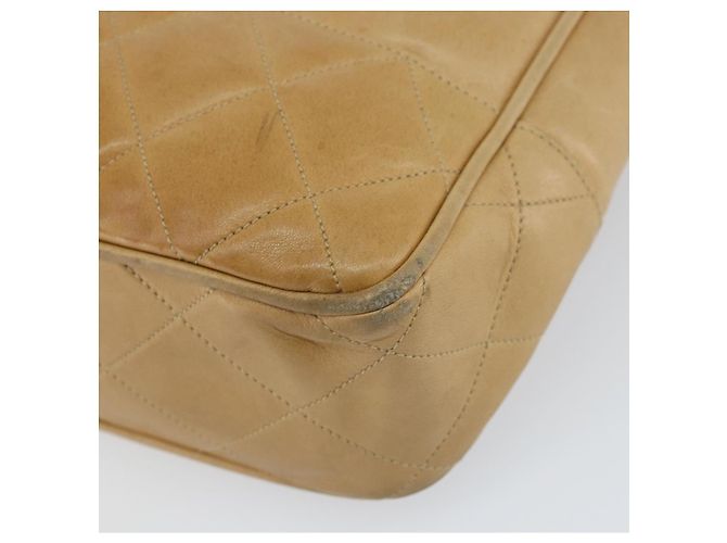 Borsa a Spalla CHANEL in Pelle di Agnello Beige Oro CC Auth BA7752 D'oro - vista 15