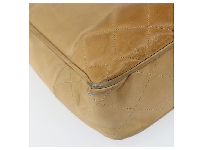 Borsa a Spalla CHANEL in Pelle di Agnello Beige Oro CC Auth BA7752 D'oro - vista 16