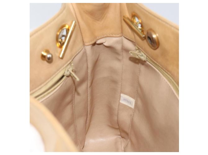 Borsa a Spalla CHANEL in Pelle di Agnello Beige Oro CC Auth BA7752 D'oro - vista 19