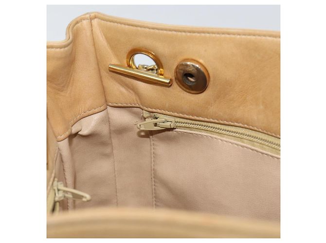 Borsa a Spalla CHANEL in Pelle di Agnello Beige Oro CC Auth BA7752 D'oro - vista 20