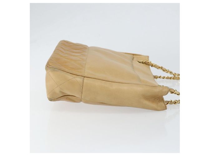Borsa a Spalla CHANEL in Pelle di Agnello Beige Oro CC Auth BA7752 D'oro - vista 3