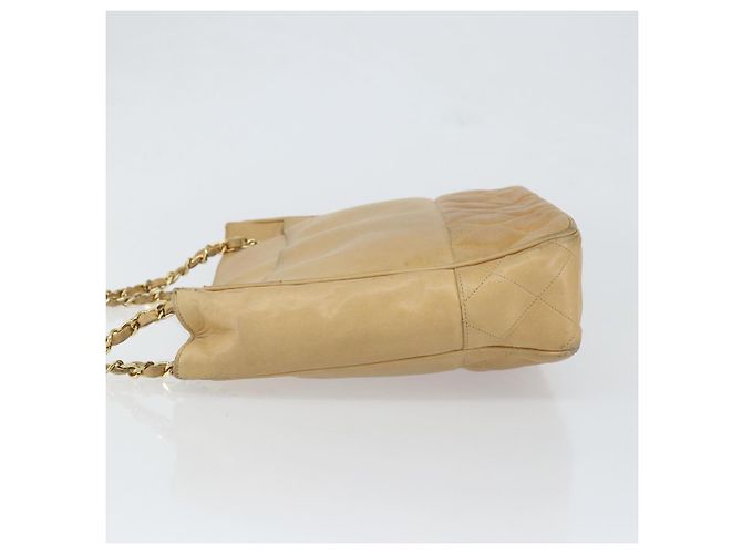 Borsa a Spalla CHANEL in Pelle di Agnello Beige Oro CC Auth BA7752 D'oro - vista 4