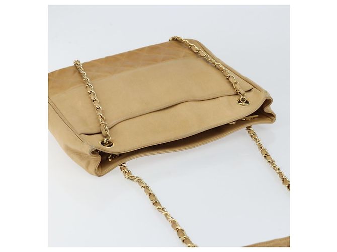 Borsa a Spalla CHANEL in Pelle di Agnello Beige Oro CC Auth BA7752 D'oro - vista 6