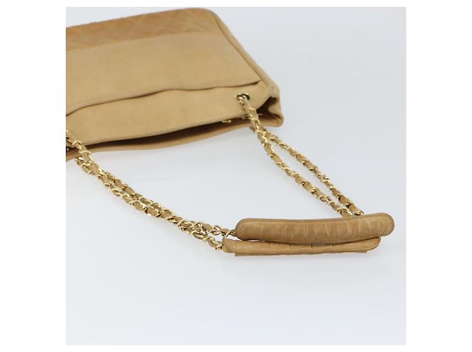 Borsa a Spalla CHANEL in Pelle di Agnello Beige Oro CC Auth BA7752 D'oro - vista 7