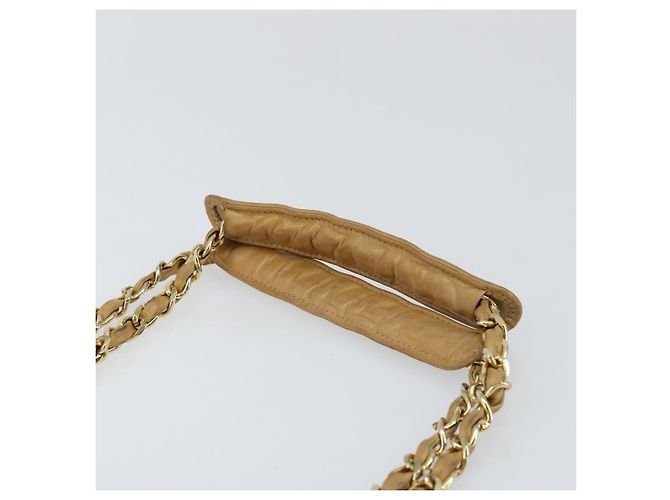 Borsa a Spalla CHANEL in Pelle di Agnello Beige Oro CC Auth BA7752 D'oro - vista 8