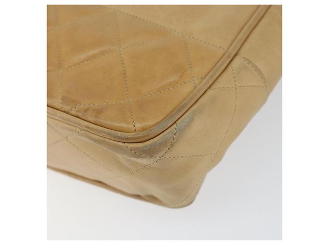 Borsa a Spalla CHANEL in Pelle di Agnello Beige Oro CC Auth BA7752 D'oro - vista 9