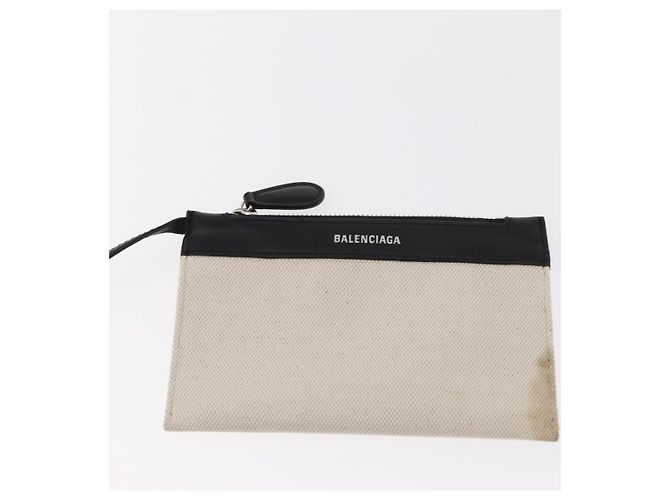 Balenciaga Borsa a mano Cabas Navy in tela 2 in 1 Bianco Nero 390346 Auth ep11845 - vista 11