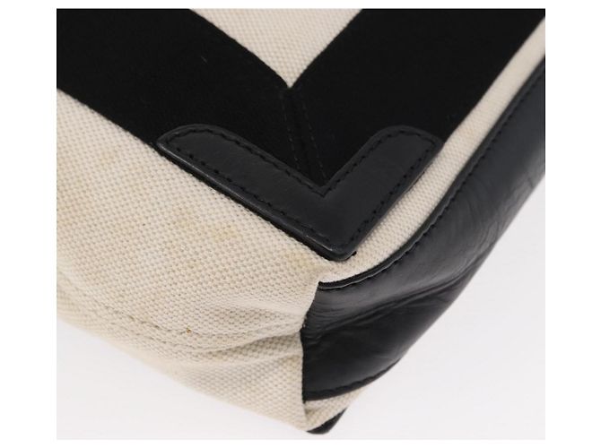 Balenciaga Borsa a mano Cabas Navy in tela 2 in 1 Bianco Nero 390346 Auth ep11845 - vista 16