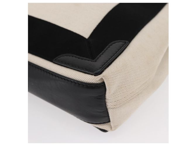 Balenciaga Borsa a mano Cabas Navy in tela 2 in 1 Bianco Nero 390346 Auth ep11845 - vista 17