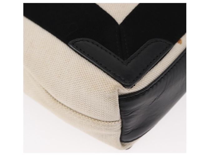 Balenciaga Borsa a mano Cabas Navy in tela 2 in 1 Bianco Nero 390346 Auth ep11845 - vista 18