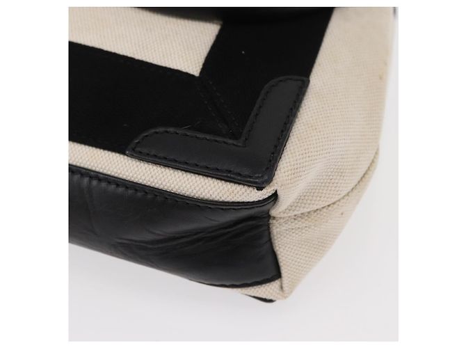 Balenciaga Borsa a mano Cabas Navy in tela 2 in 1 Bianco Nero 390346 Auth ep11845 - vista 19