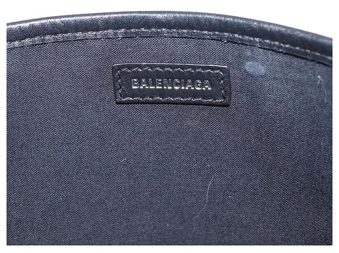 Balenciaga Borsa a mano Cabas Navy in tela 2 in 1 Bianco Nero 390346 Auth ep11845 - vista 20