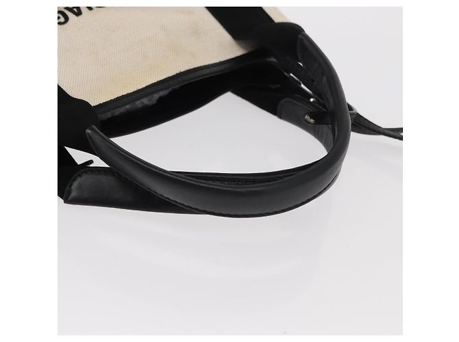 Balenciaga Borsa a mano Cabas Navy in tela 2 in 1 Bianco Nero 390346 Auth ep11845 - vista 7