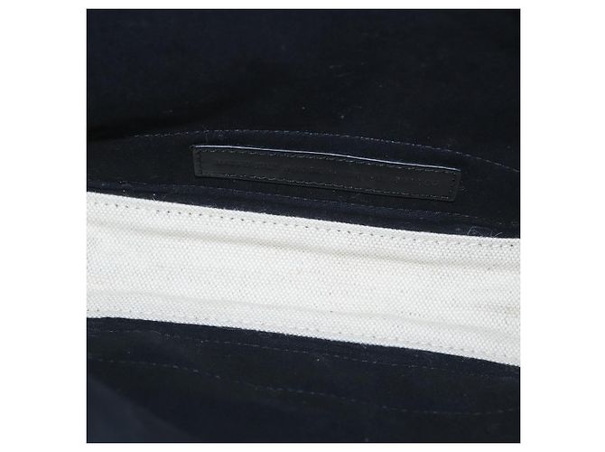 Balenciaga Borsa a mano Cabas Navy in tela 2 in 1 Bianco Nero 390346 Auth ep11845 - vista 9