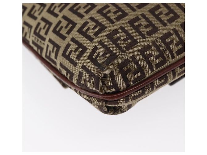 Borsa a Spalla in Tela Zucchino FENDI Beige Oro Auth 149656 - vista 15