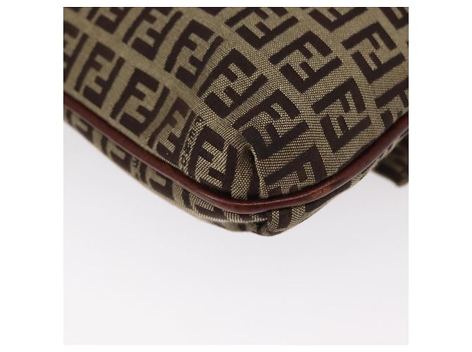 Borsa a Spalla in Tela Zucchino FENDI Beige Oro Auth 149656 - vista 16