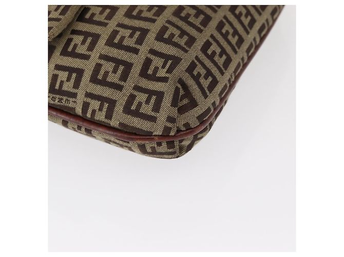 Borsa a Spalla in Tela Zucchino FENDI Beige Oro Auth 149656 - vista 9