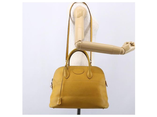 Hermès HERMES Bolide 31 Handtasche Leder 2in1 Gelb Gold Auth 145580 Golden - Ansicht 26