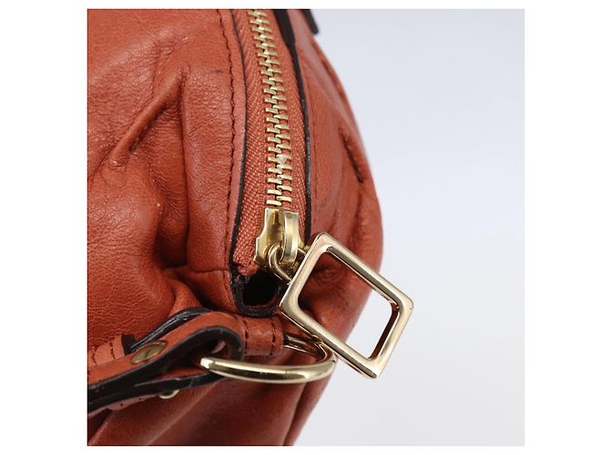 Chloé Borsa a Mano Chloe in Pelle 2 in 1 Arancione Oro Auth BA7804 D'oro - vista 10